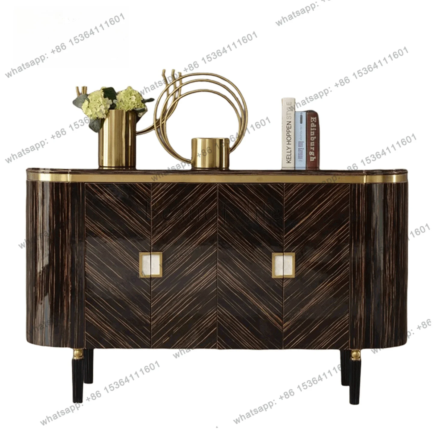 Simple post-modern entrance cabinet light luxury style into the foyer shoe cabinet integrated solid wood against the wall