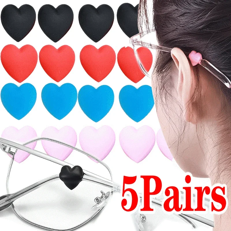 10PCS Heart Anti Slip Ear Hook Eyeglass Eyewear Accessories Eye Glasses Silicone Grip Temple Tip Holder Spectacle Eyeglass Grip