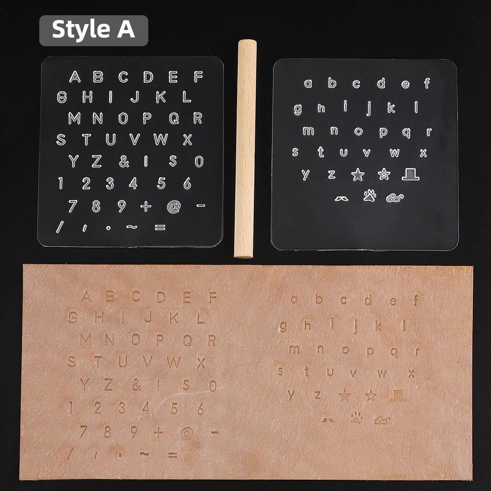 3-teiliges DIY-Bastelset aus Kunstleder – halbtransparent, digital, Brief-, Symbolstempel- und Gravierformen, Stanzdruckwerkzeug