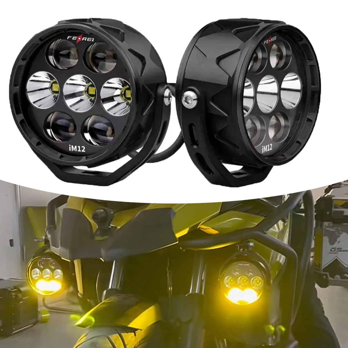 High Quality Aluminum LED Auxiliary Lights for Motorcycles 12V High Brightness Fog Lights Waterproof Motorbike Driving Lights