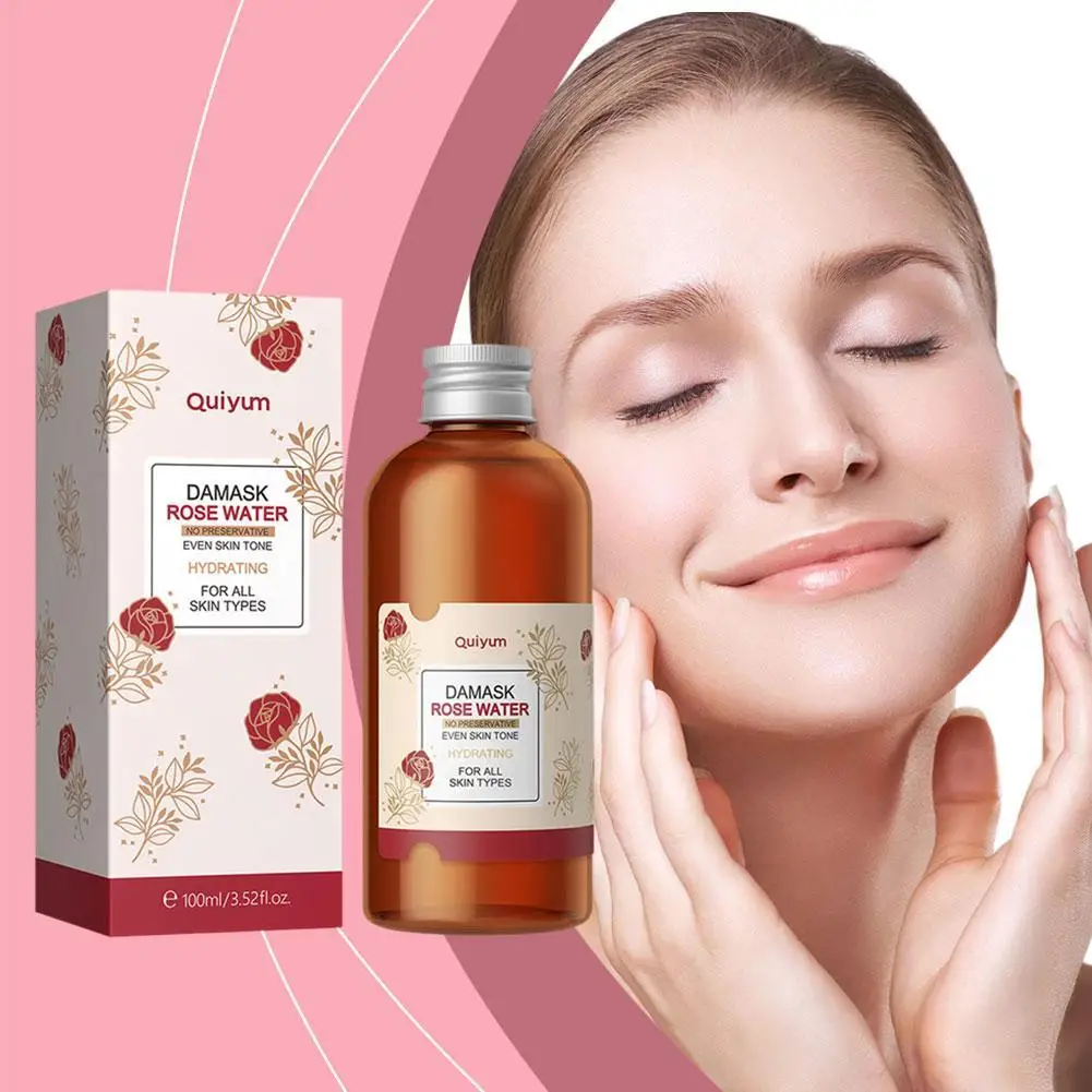 100ml Face Care Rose Water บํารุงผิวปรับปรุง Skincare Damask Aging Toner Hydrosol เกาหลี Facial Anti หมองคล้ําผลิตภัณฑ์ F4A9