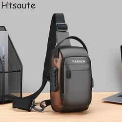 Neueste Männer Anti Diebstahl Brust Tasche Schulter USB Lade Crossbody Paket Schule Kurze Reise Boten Gym männer Sling Sport Pack