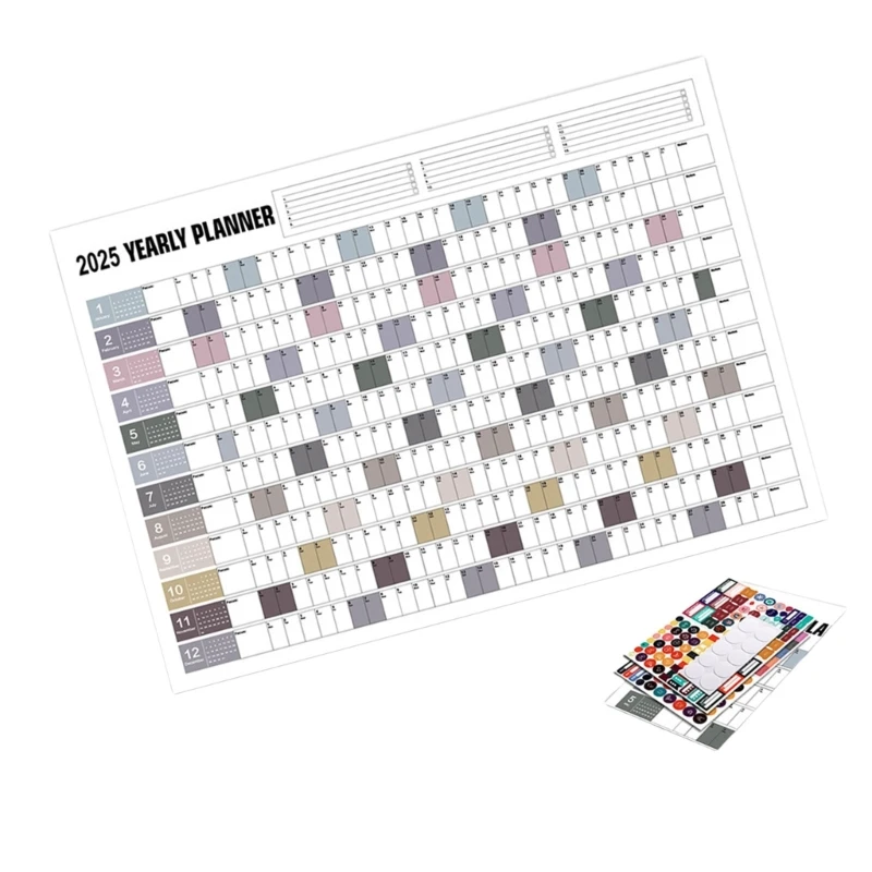 2025 Yearly Planner 2025 Home Wall Calendar 50x30cm 2025 Full Year to View Calendar Home Office Work Organizers Planner
