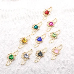 New 10 pieces/set of alloy material angel wings, love pearl flower disc accessories, Diy hair accessories, bow accessories