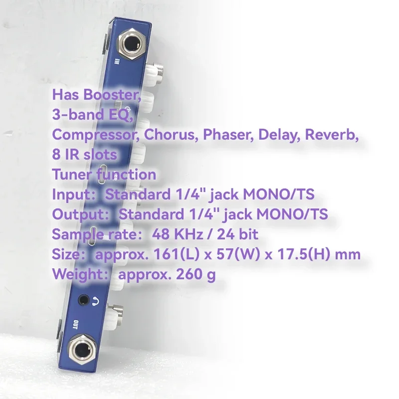 M-VAVE Cube BABY Effectpedaal voor basgitaar M-VAVE 3 EQ 8 IR-bestandsleuven Multi-effectpedaal Ingebouwde batterij Bluetooth-ondersteuning