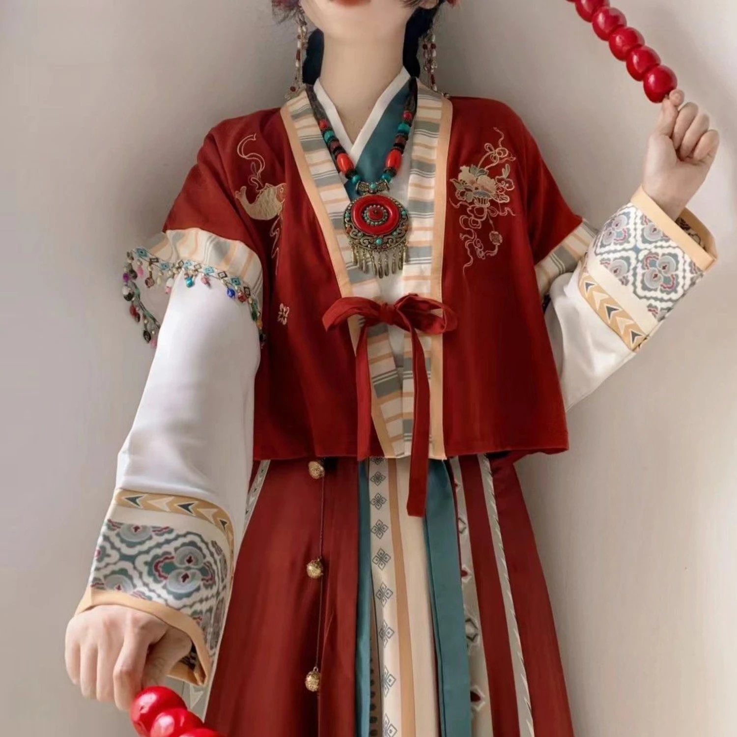 Rote Hanfu Frauen chinesische traditionelle Kleidung weibliche Han elegante tägliche Verbesserung Wei Jin Stil Sinisierung Cosplay