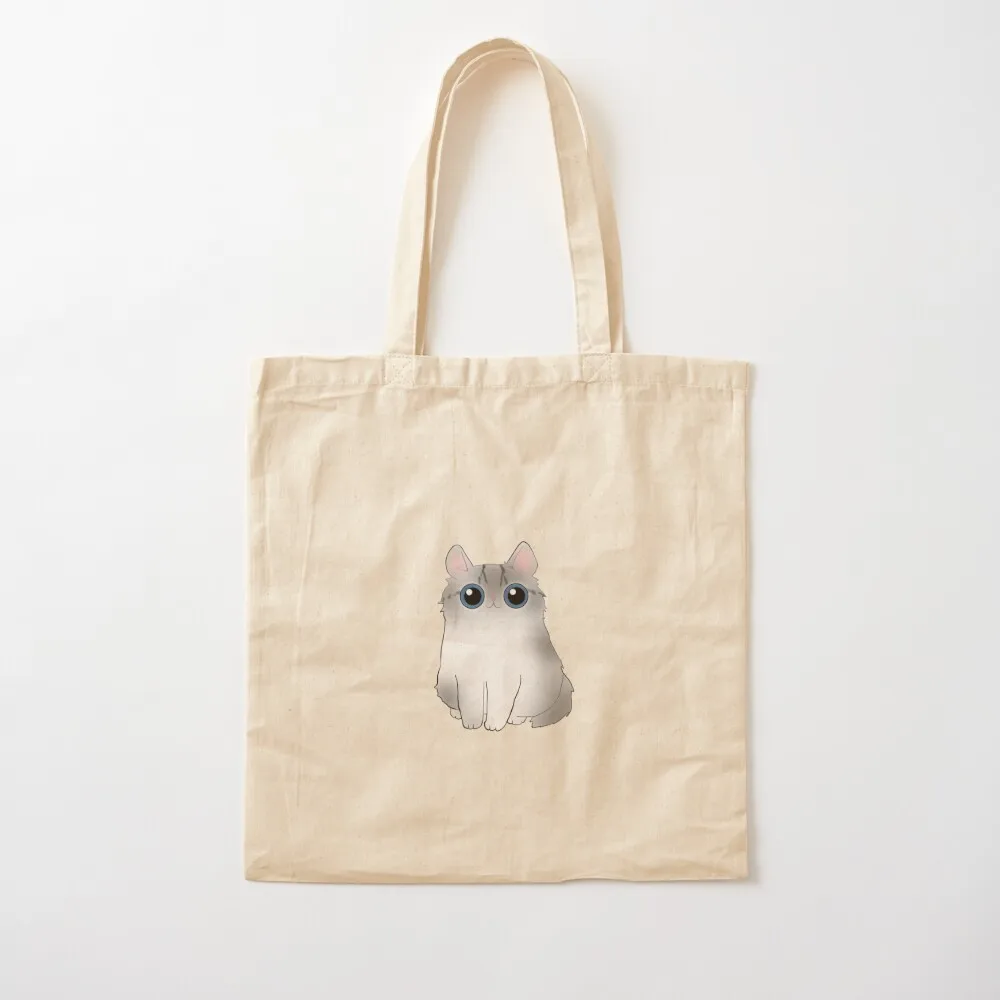 

Grey Chubby Cat Tote Bag tote bag canvas university shopper bag supermarket folding handbag Canvas Tote