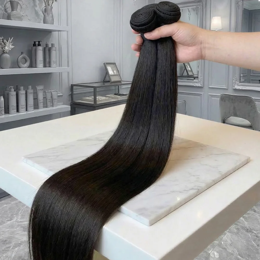 12A Bone Straight Human Hair Bundles 100% Human Hair Wigs Unprocessed Brazilian Virgin Hair 10-34 Inch Raw Hair Double Bundles Weave Extensions