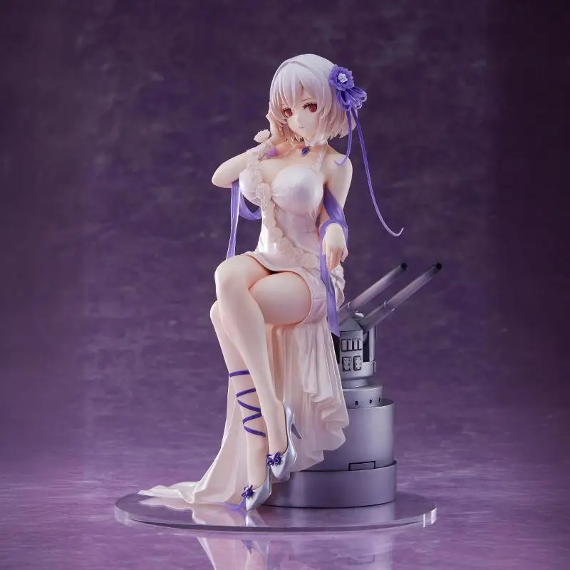 20Cm Azur Lane Game Character Hms Sirius Pure White Rose Sitting Posture Pvc Action Figures Model Beautiful Desktop Ornament Toy