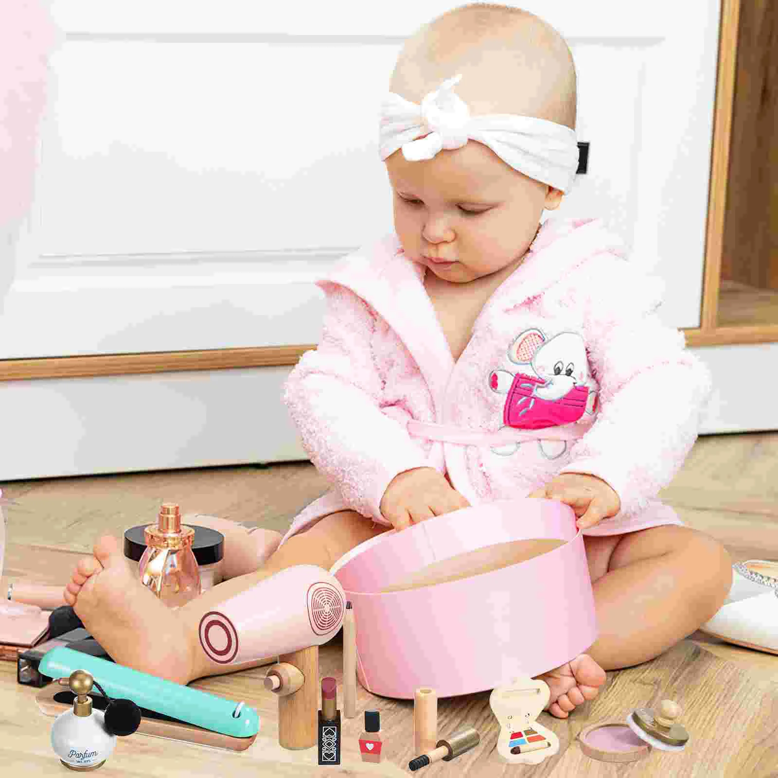 Children's Makeup Set Girl Toys Pretend Beauty Salon Kids Kit for Girls Wooden Toddlers Cosmetics Play