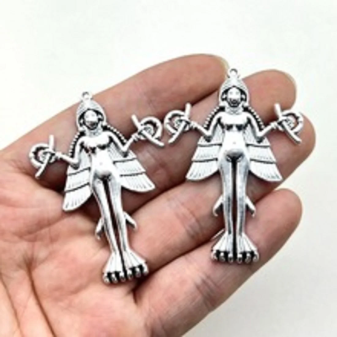 3Pcs/Lot Lilith Goddess Feminist Icon Charm Pendant Tarot Wicca Witchcraft Silver Color Retro Gothic Jewelry DIY Making Handmade