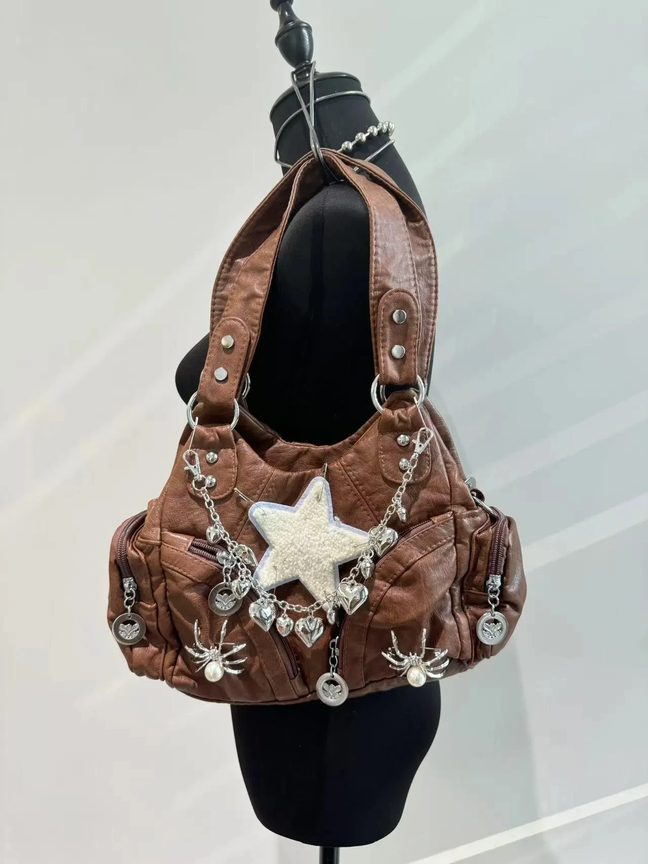 

Модная сумка-тоут из искусственной кожи большой емкости с карманами на молнии для женщин, сумка через плечо, женская повседневная дорожная сумка