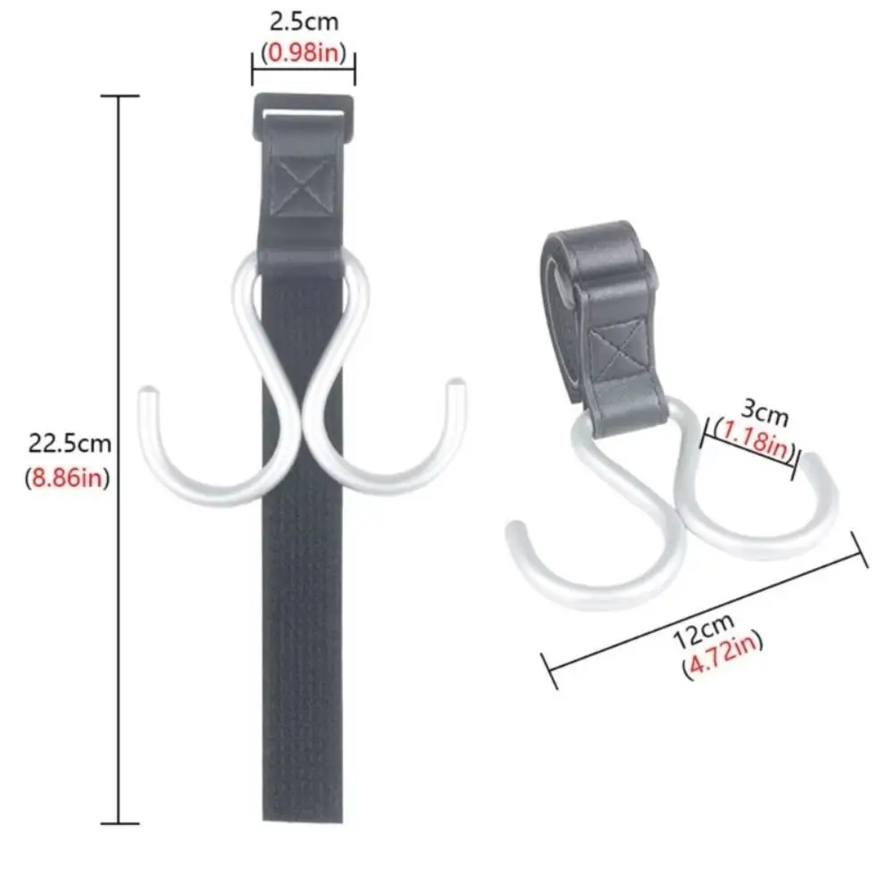 Cartoon S Shape Baby Stroller Hooks Double Hook PU Hanging Hook Cart Organizer Solid Color Stroller Accessories Baby