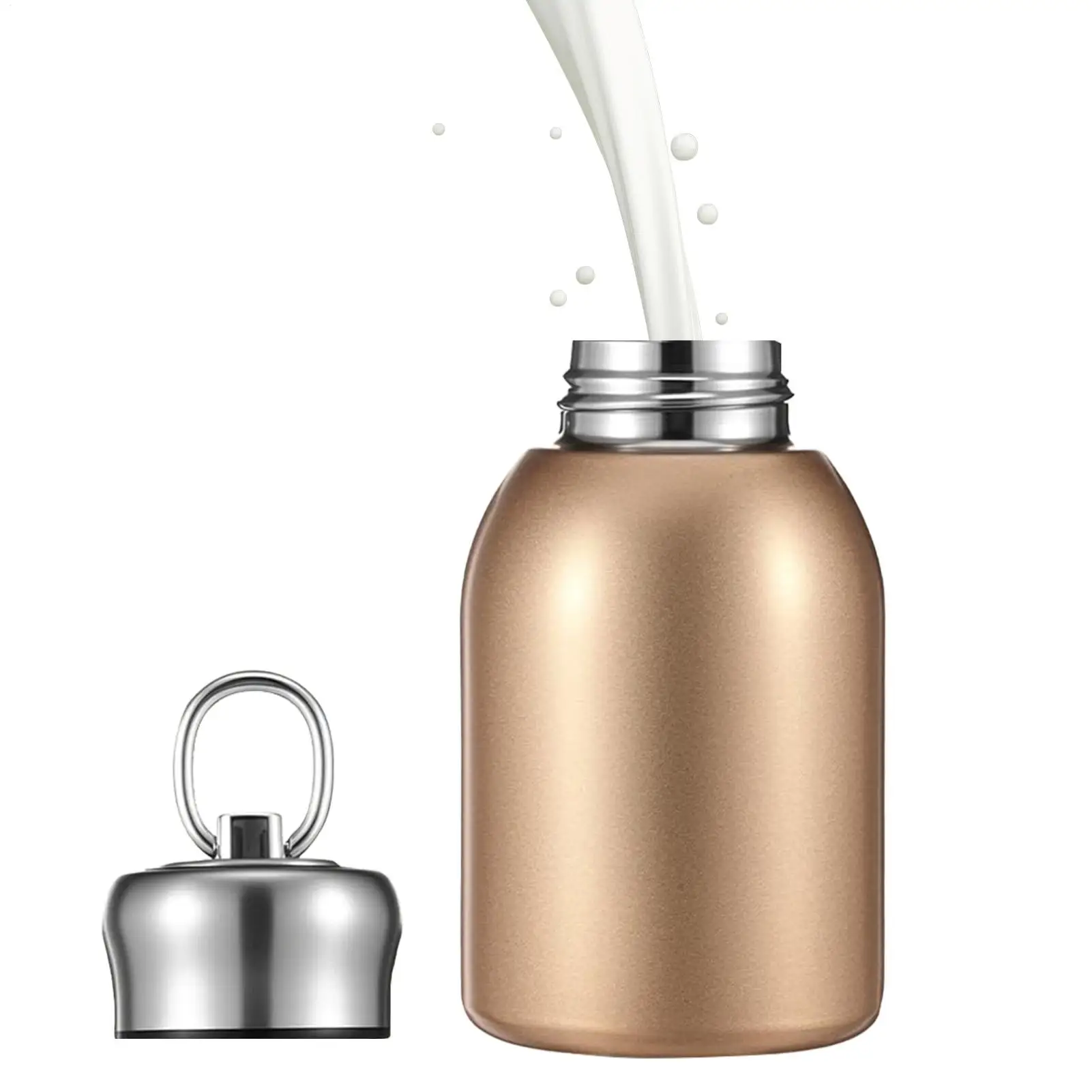 New High-value Mini Chubby Big Belly Cup 304 Stainless Steel Vacuum Thermos Cup Portable Carrying Ring Accompanying Cup
