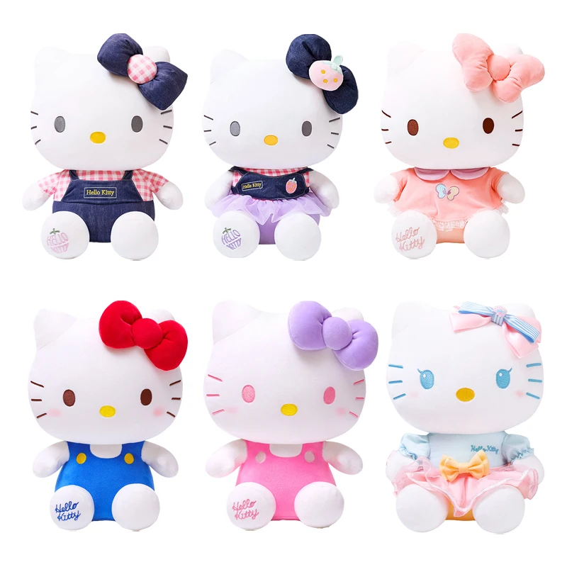 

Подлинная коллекция аниме Sanrio Hello Kitty KT, мягкие игрушки, милые плюшевые игрушки, кавайные мультяшные куклы, подарок на Рождество и день рождения для девочки