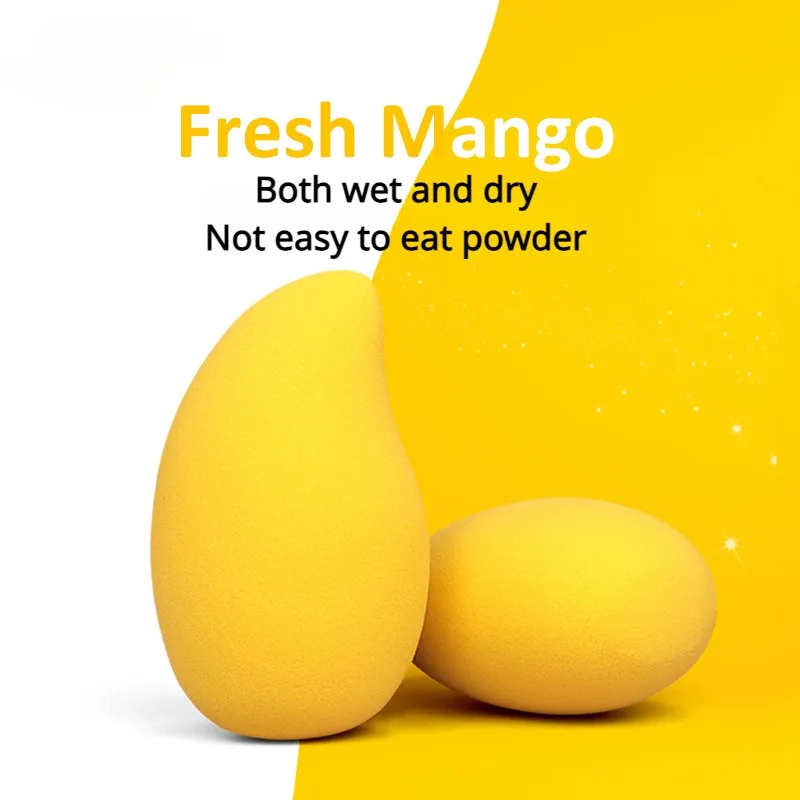 مانجو-إسفنجة مكياج ناعمة ، جافة ورطبة ، استخدام مزدوج ، لا تأكلي ، فاكهة ، بيضة ، لجمال الوجه ، أداة مكياج