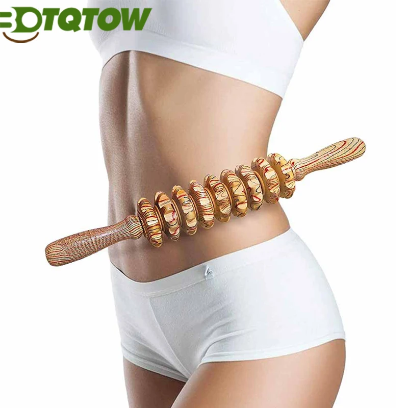 

1PC Wooden Massage Roller Wood Therapy Massage Tools for Body Shaping - Anti Cellulite Wood Manuel Wooden Fascia Massage Roller