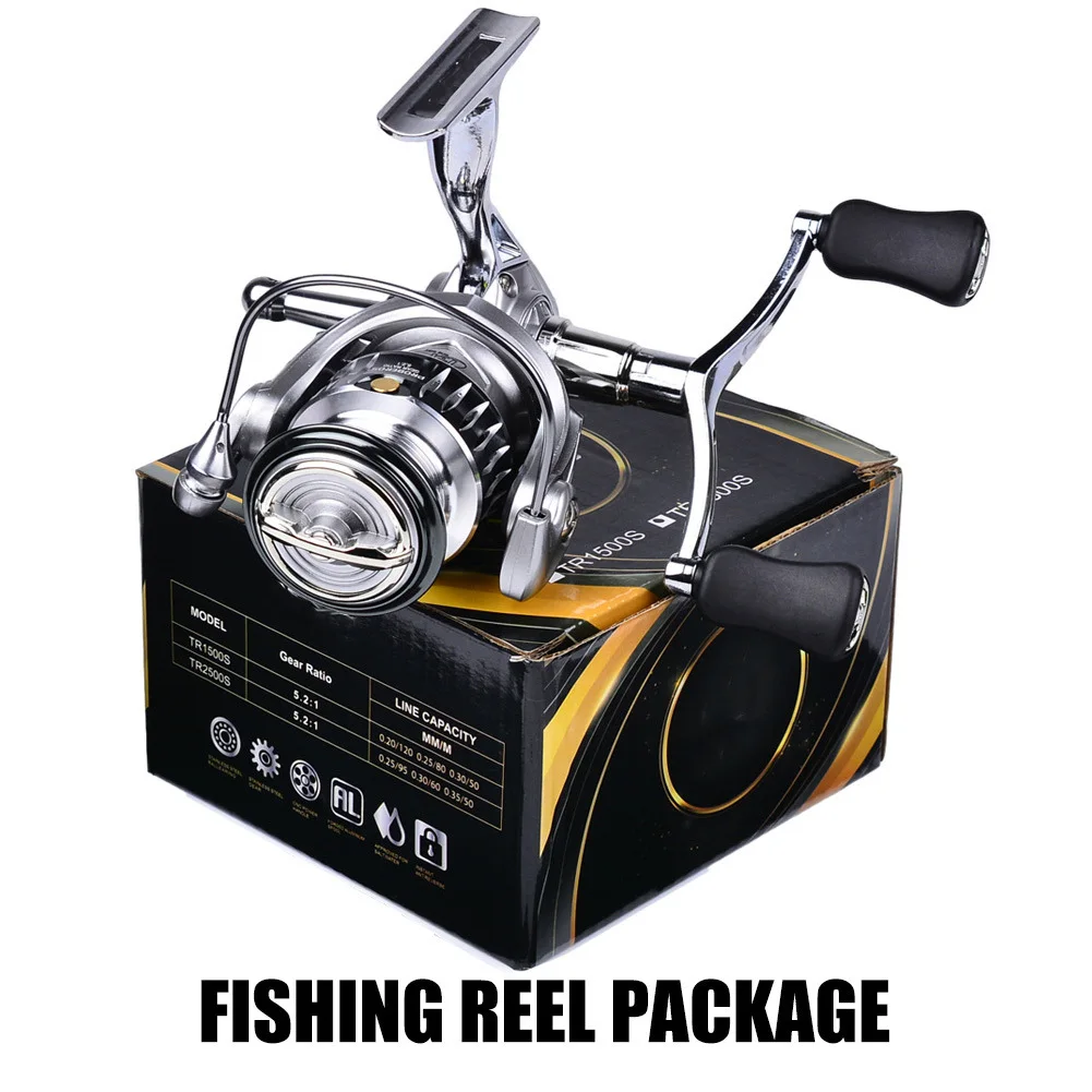 

Spinning Reel 5.2:1 Gear Ratio 11LBs/13.2LBs Max Drag 7+1BB Ball Bearings Left/Right Interchangeable Fishing Reel