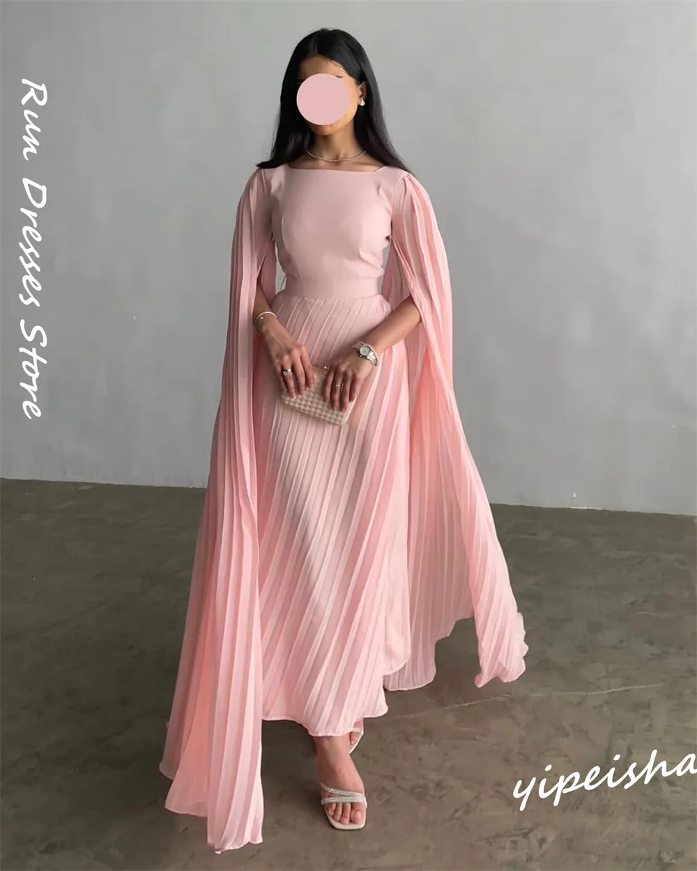 Simple Square A-line Quinceanera Dresses Draped Chiffon Formal Occasion Gown vestidos de fiesta robes bal  promo vestido femin