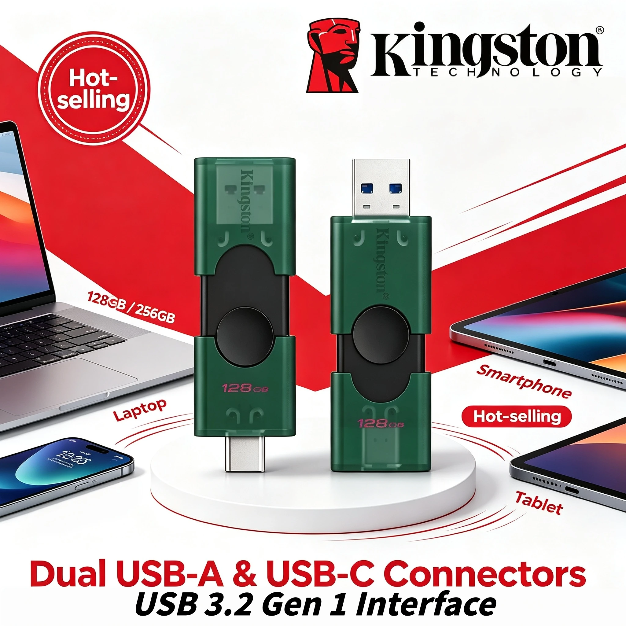 Kingston 256GB 128GB DTDEG2 USB 32 Dual OTG Type C A Flash Drive Memory Stick for iPhone 15 16 Original U Disk Max Pro