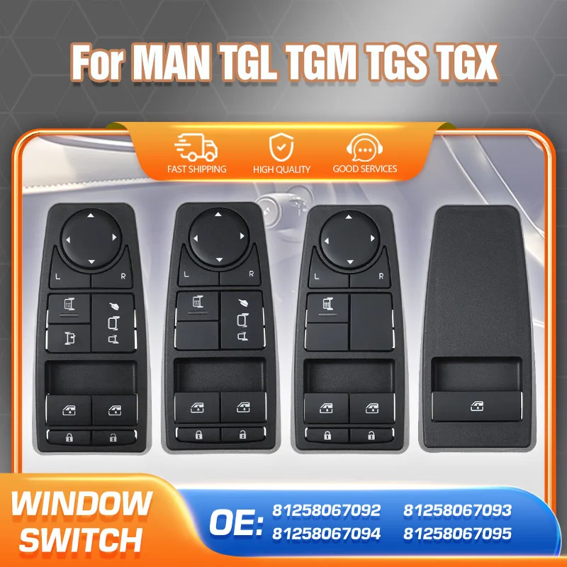 

Electric Power Window Control Switch Button For MAN TGL TGM TGS TGX Accessories 81258067092 81258067093 81258067094 81258067095