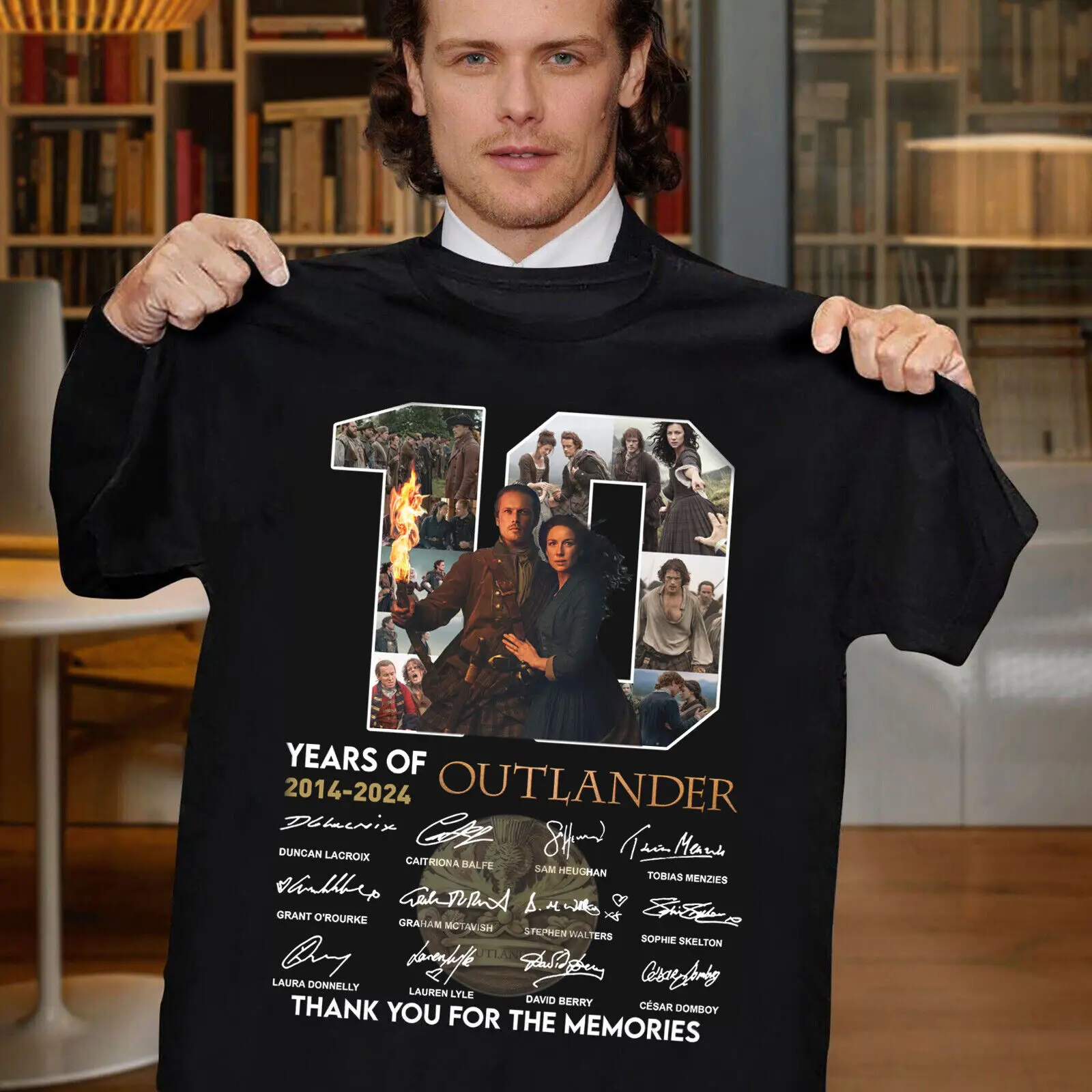 10 Years Of Outlander 2014 2024 Signatures Gift For Fans Tshirt