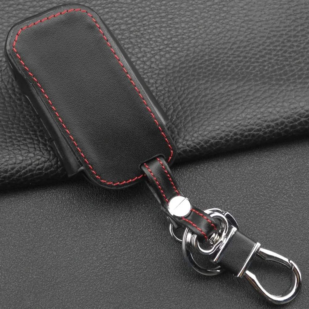 jingyuqin 3 BTNS Remote Leather Key Cover Case A93 Keychain Silicone Case For Starline A93 A63 Two Way Car Alarm