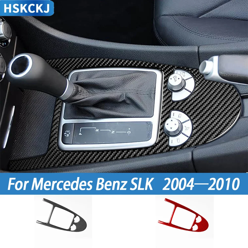 

Real Soft Carbon Fiber Trim Sticker For Mercedes Benz SLK R171 2004 2005 2006 2007 2008 2009 2010 Car Central Control Gear Shift