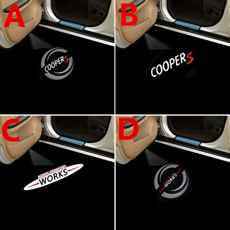 Car Door Emblem Projector Lights Wireless Welcome Lamp Accessories For Mini Cooper One S JCW R52 R58 R56 R59 R60 F55 F56 F60
