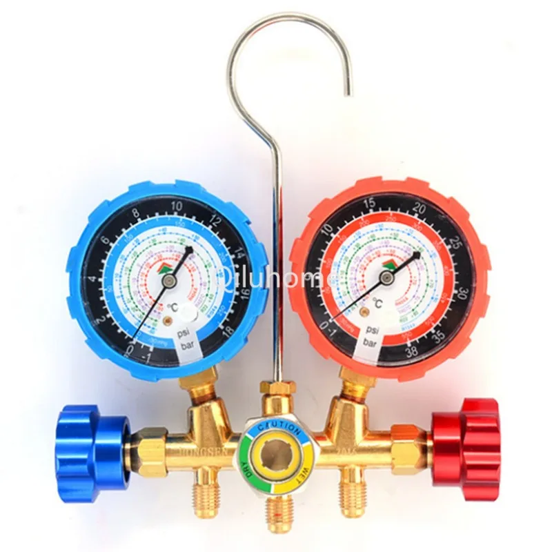 Refrigeration and air conditioning installation and maintenance fluorinated meter refrigerant snow pressure gauge double table