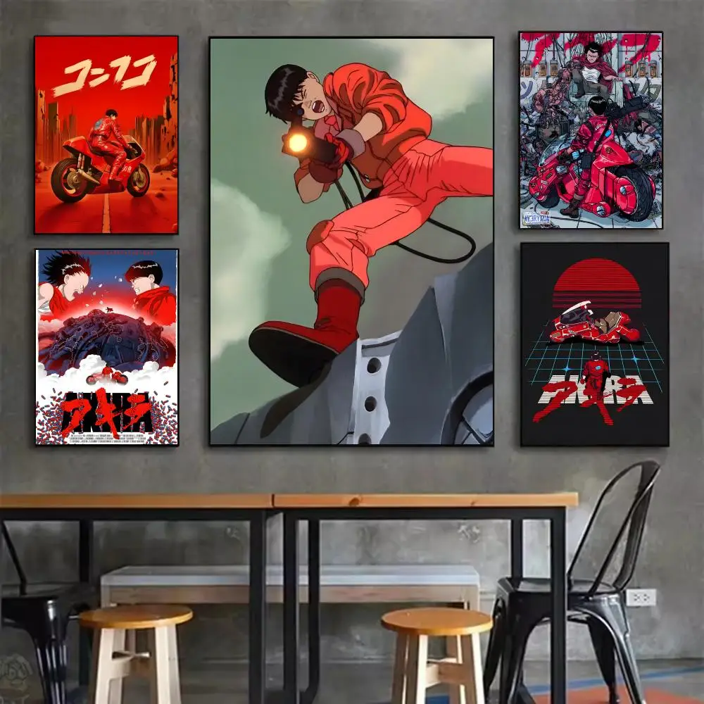 Anime A-Akira Poster Self-adhesive Art Waterproof Sticker Coffee House Dorm Room Wall Decor