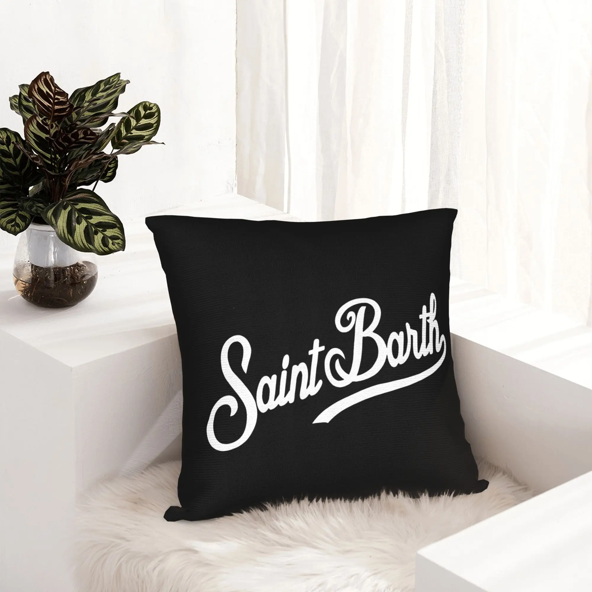 S-saints B-barths Throw Pillow Covers Decoration Nordic  Cushion Decoration Salon Square Pillowcase
