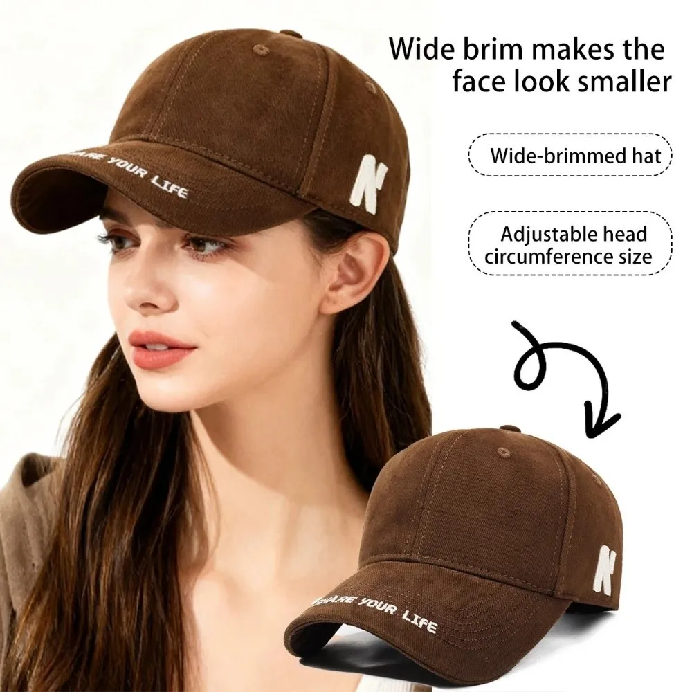 

Versatile Baseball Cap Enlarged Design Large Head Circumference Sunshade Cap Adjustable Deepened Crown Face-Slimming Cap Unisex
