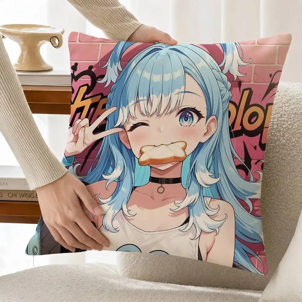 Vtuber Girl K-Kobo Kanaeru Cotton Linen Square Pillow Covers Home Decor Gifts
