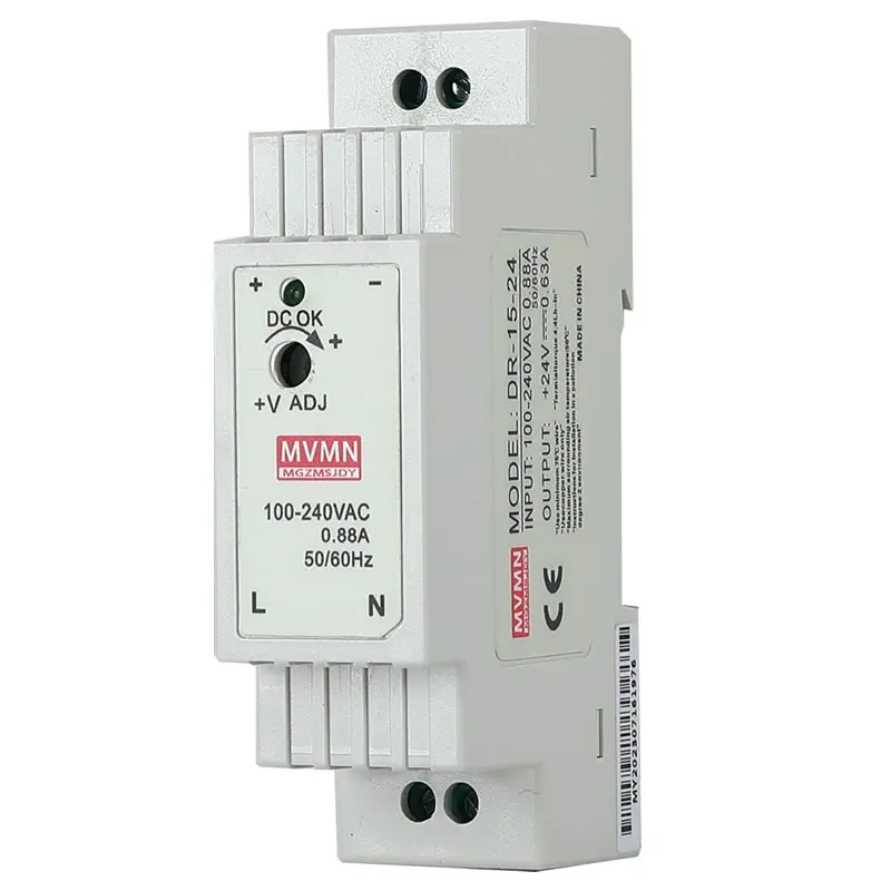 15W Rail-Mounted Switching Power Supply 24V0.6Adc5V3A Regulated Power Transformer Independently Produced by Chinese Factories
