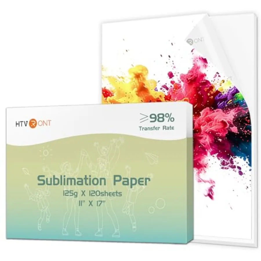 HTVRONT Sublimation Paper 11x17 Inch - 120 Sheets Easy to Transfer Sublimation Paper for T-shirts, Tumblers, Mugs A3 High Trans