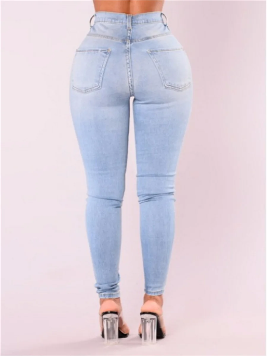 2022 moda casual estilo rua magro pacote hip cor sólida denim calças jeans senhoras roupas femininas