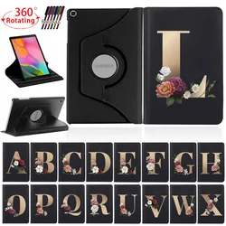 360 Degree Rotating Tablet Case for Samsung Galaxy Tab A7/Tab A 10.1 T510/T515/Tab S6 Lite/p610 26 Letter Cover Case + Stylus