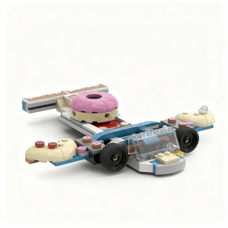 130pcs MOC City Donut Delivery Plane Model Building Blocks Construction DIY Toy Assemble Creative Festival Gifts Idea Education