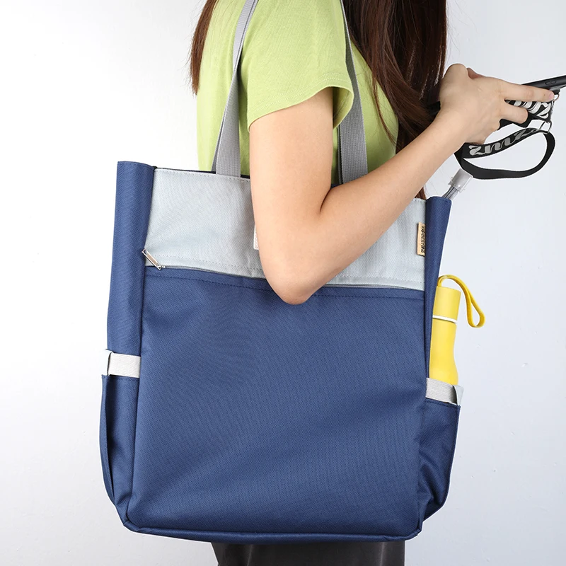 Hand Zipper Bag Business Travel Student Shopping Canvas Carrying Bag Large Capacity Waterproof Portable