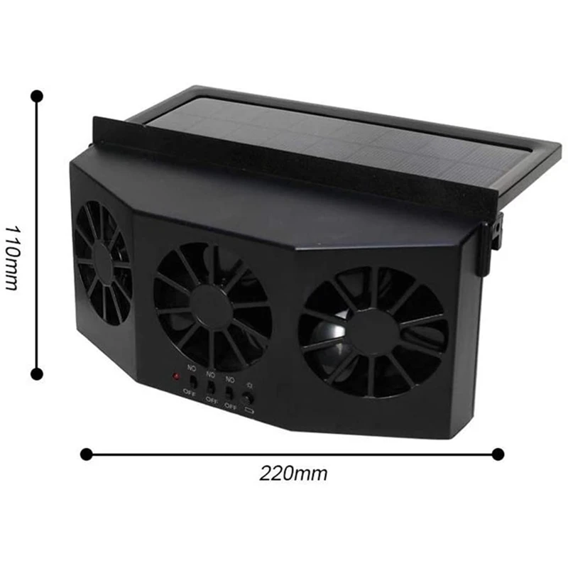 Solar Powered Car Ventilator,Solar Car Front/Rear Window Fan Exhaust Fan,Car Radiator,Eliminate Peculiar Smell