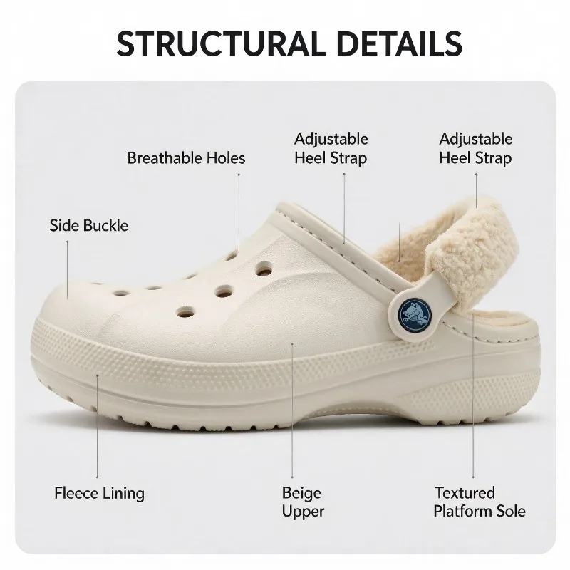 Crocs Beiya Velvet Hole Shoes Fluffy Shoes Slippers Lamb Velvet Home Wear Women's Shoes Men's Shoes Couple