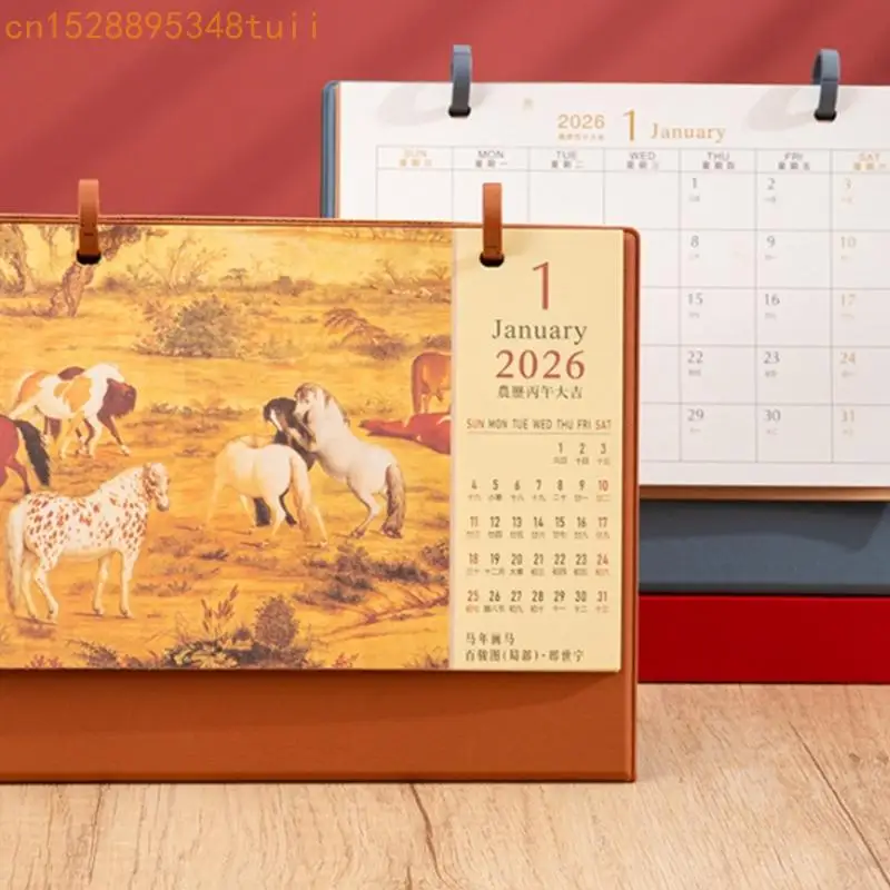 

2026 Creative Mini Desk Calendar Decoration Stationery School Planner Simple Pocket Size Desk Office Supplies Y4QF