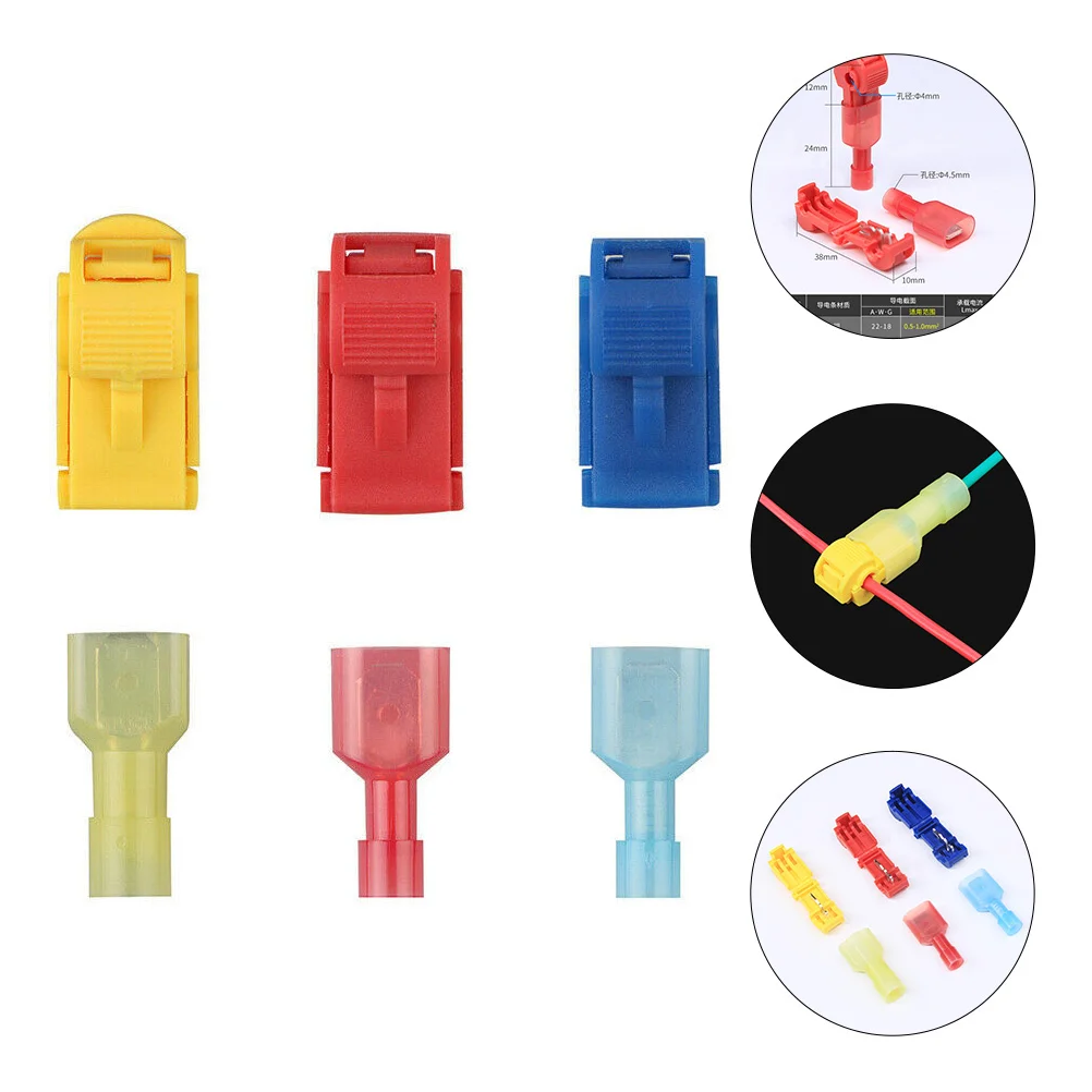

1Set T-Tap Wire Terminal Quick Connector Set Stainless Steel Spring Clip Antiaging Flameresistant Fast Connection