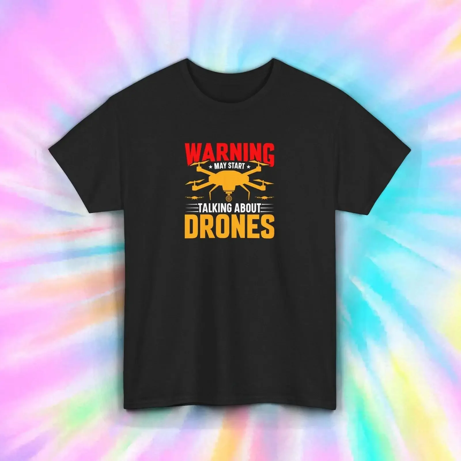 Drones T Shirt S 5XL Warning May Start Talking About Funny Pilot  vintage Washed Top For Everyday Wear Unisex homme Comfortable