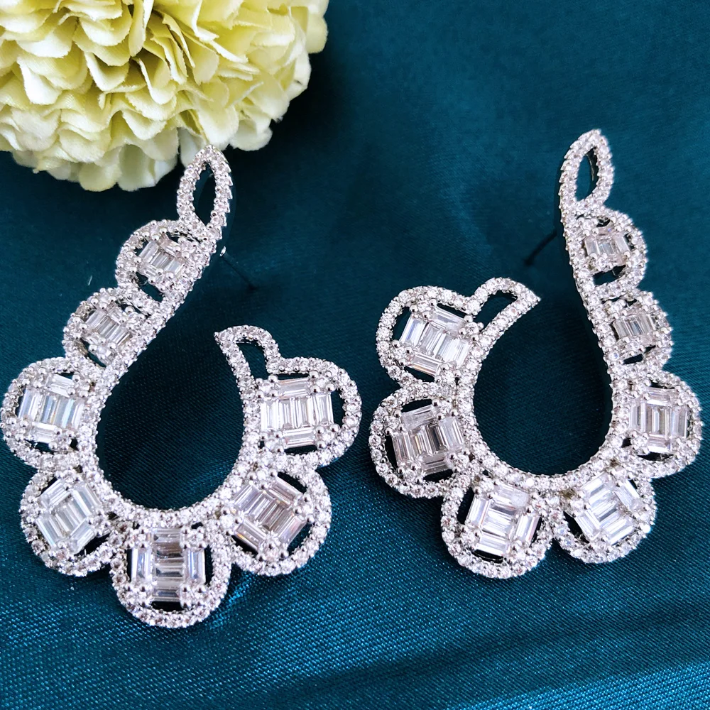 

Missvikki Flower Stud Earring For Women Wedding Fashion Flow Cubic Zirconia Brincos boucle d'oreille 2025 Trendy Bohemia Jewelry