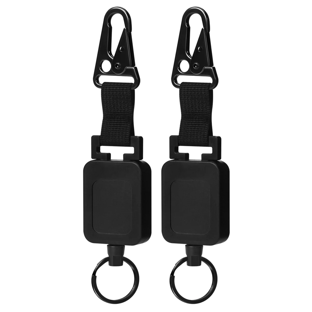 Retractable Carabiner Keychain Ring Extendable Outdoor Reels Easy Pull Back Clip
