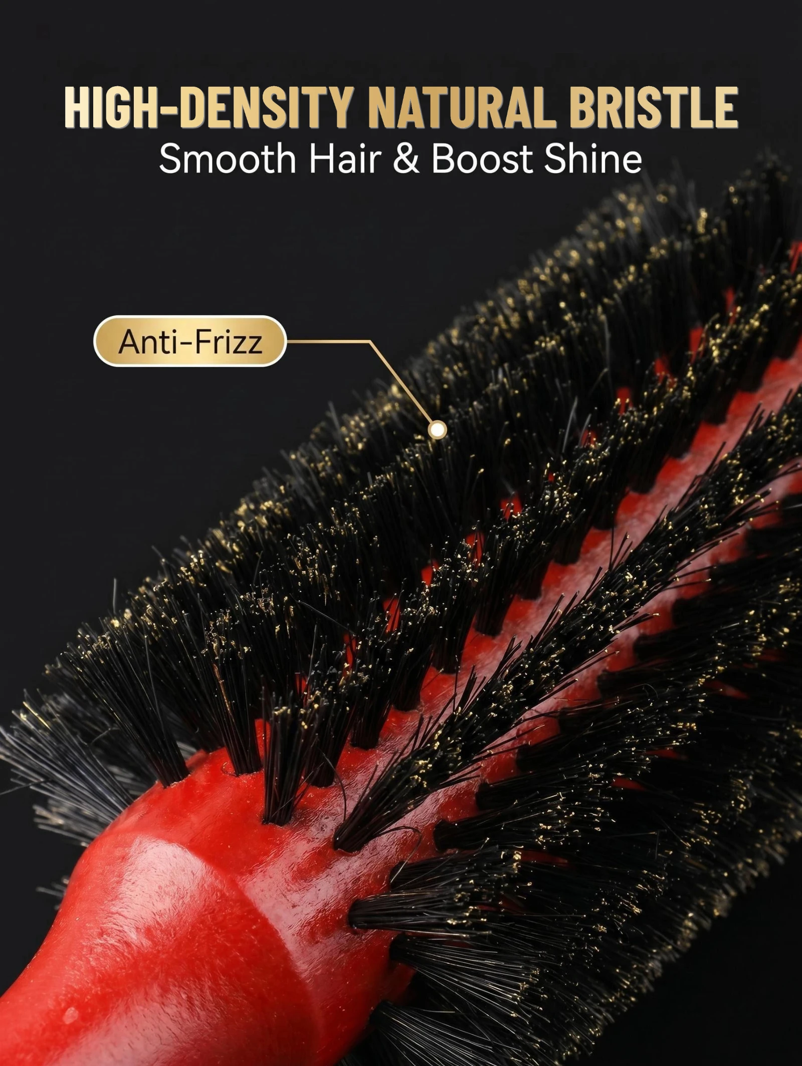 Professionelles 4-teiliges Rundbürsten-Set aus Buchenholz mit Wildschweinborsten, Anti-Frizz-Volumen-Lockenbürste für Salon, Friseur und Zuhause – Detail 6