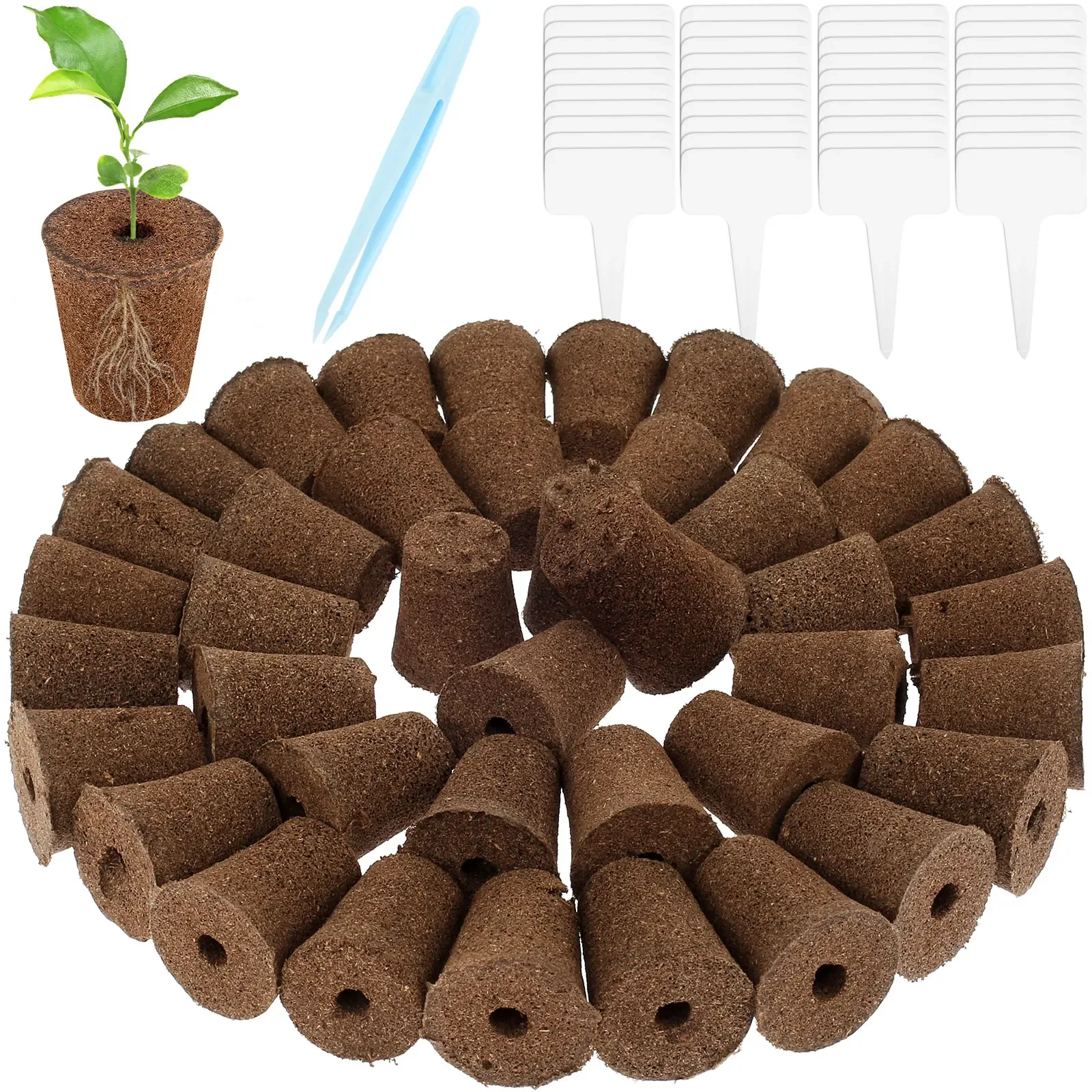 

50 шт. губки для выращивания семян, сменные губки для роста корней, стартовые пробки для рассады, стартовые стручки для семян, гидропонные садовые посадки