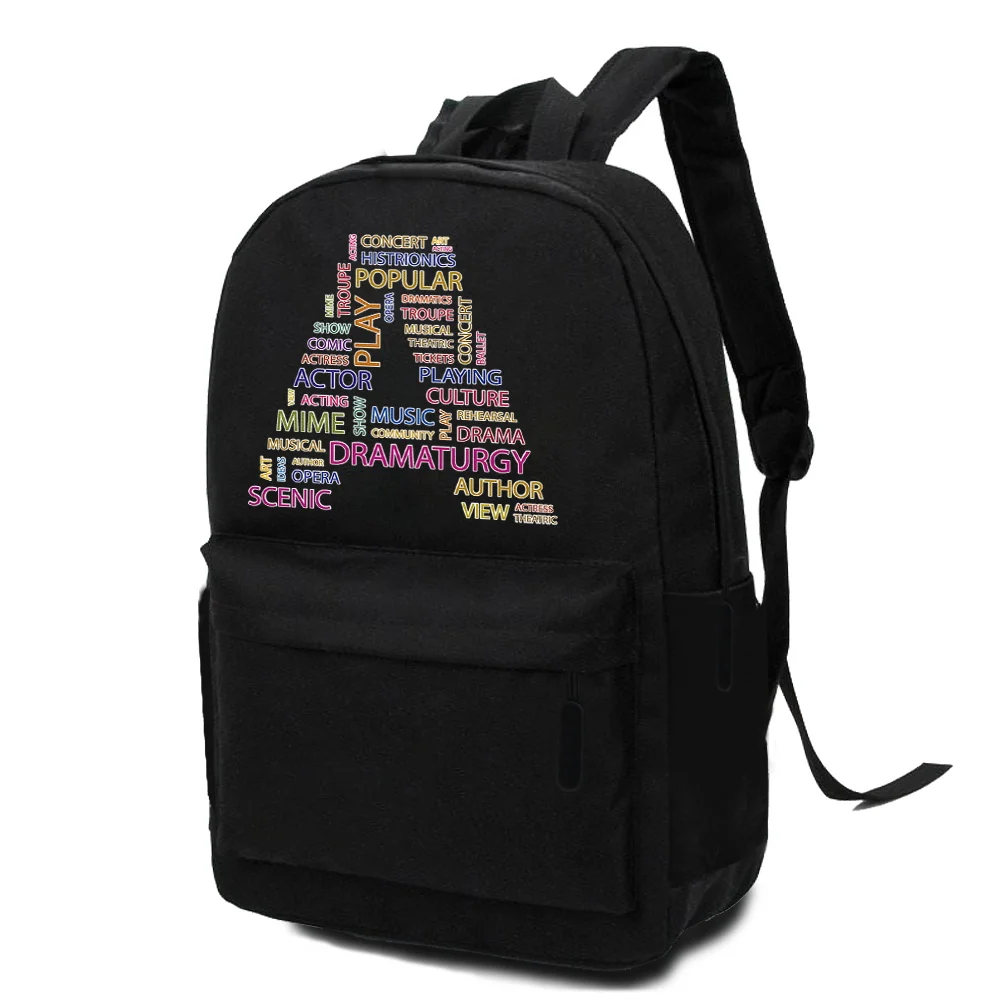Letter Printing Casual Minimalist Backpack Laptop Backpack Unisex Sports Bag